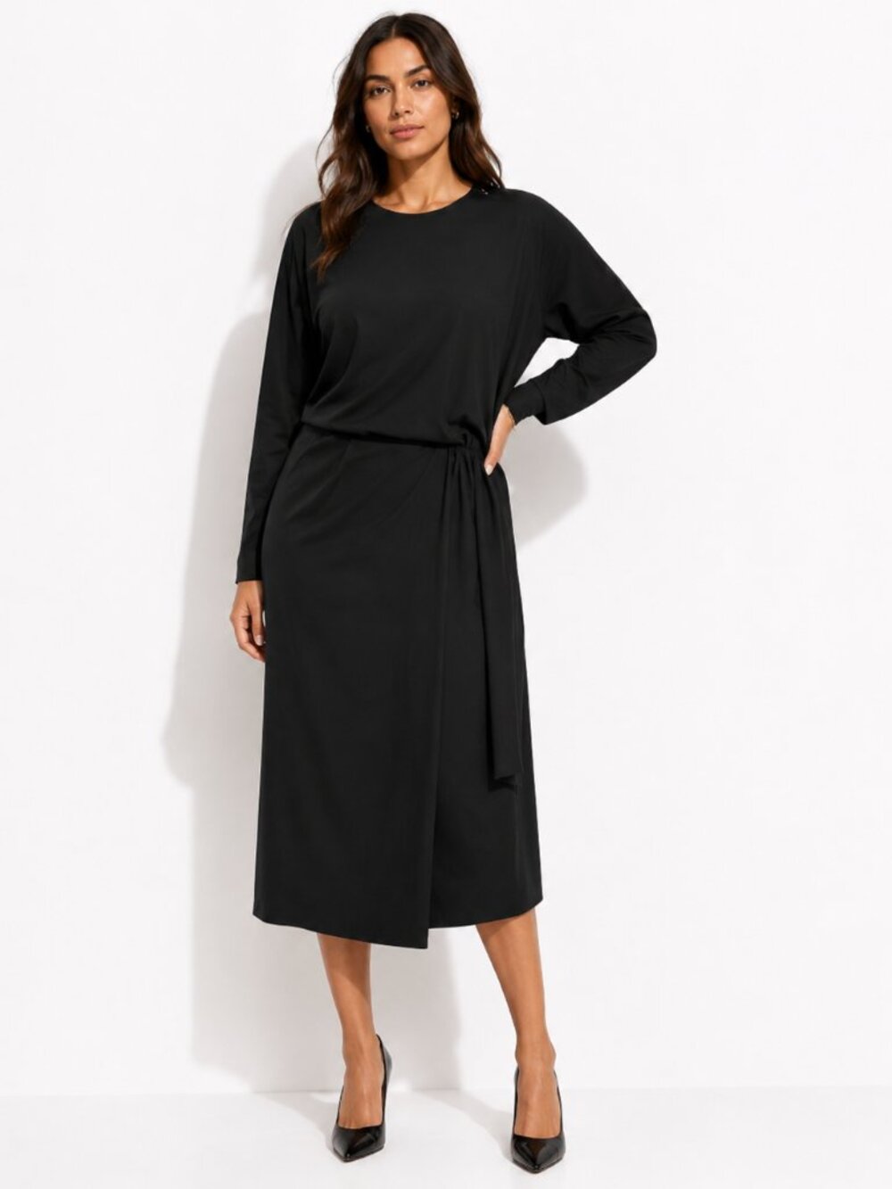 NWOT BY MALENE BIRGER BLACK ACARMAR MIDI DRESS - 36 (6)